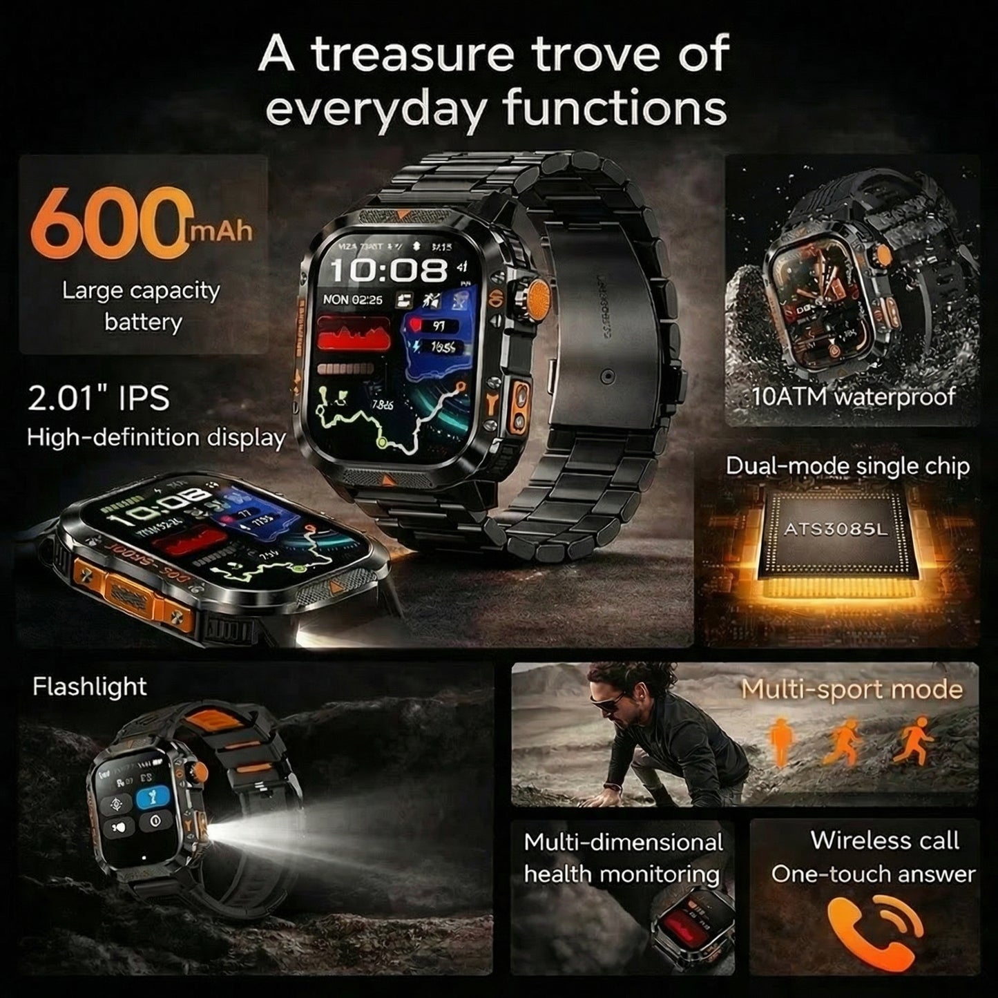 Novex™ Titan X2 Pro - Rugged GPS Smartwatch