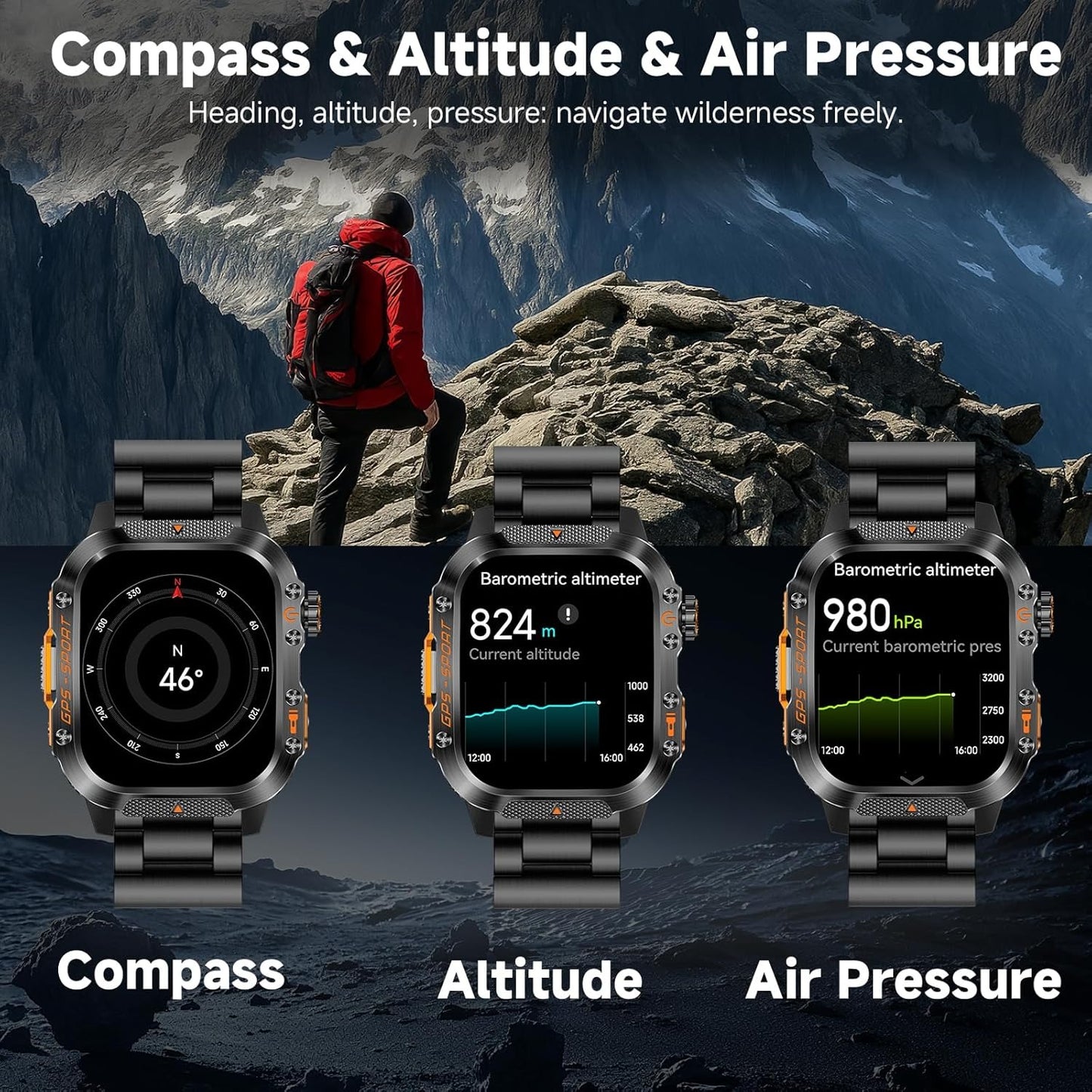 Novex™ Titan X2 Pro - Rugged GPS Smartwatch