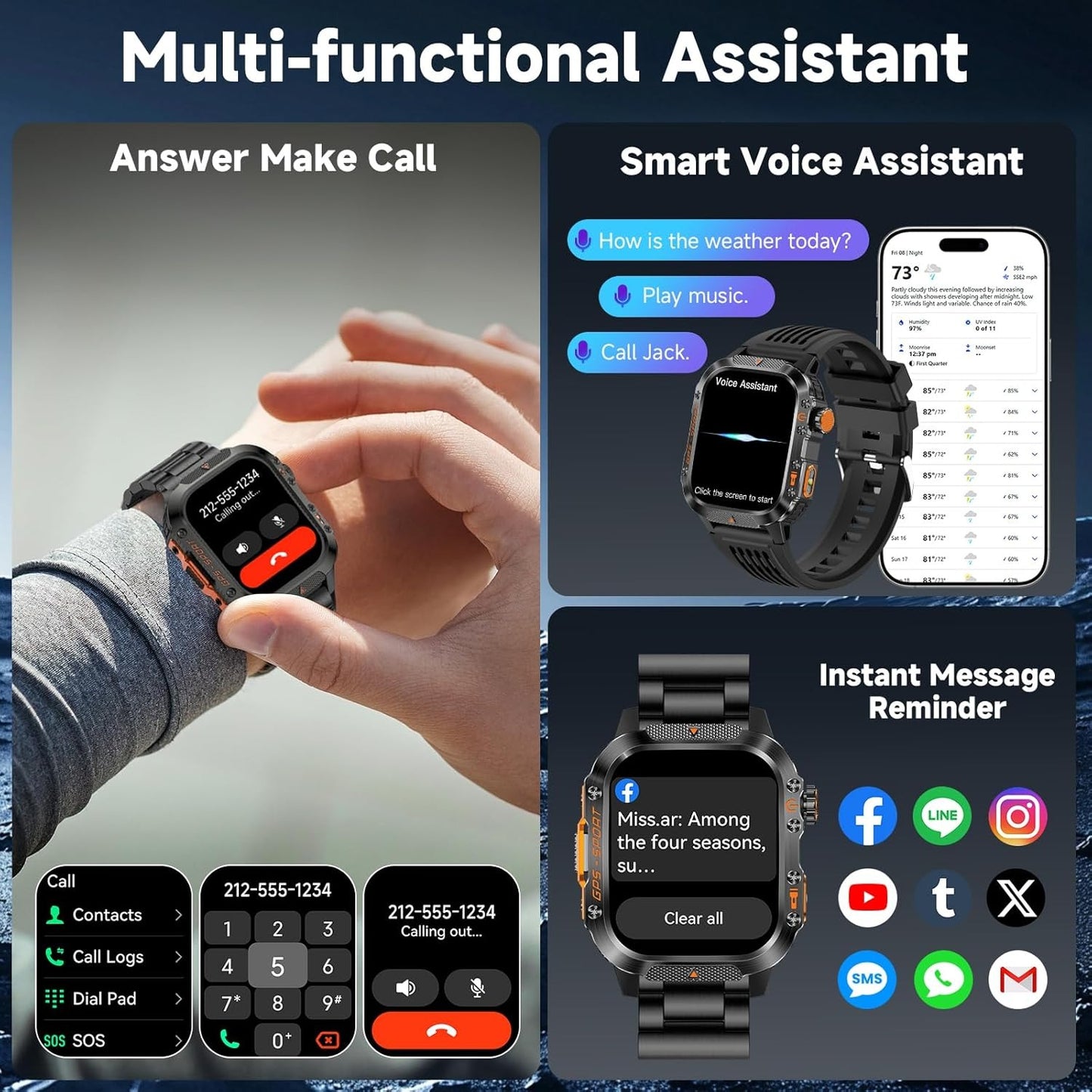 Novex™ Titan X2 Pro - Rugged GPS Smartwatch