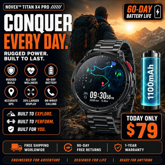 Novex™ Titan X4 Pro - Rugged GPS Smartwatch