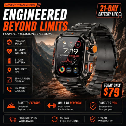Novex™ Titan X2 Pro - Rugged GPS Smartwatch