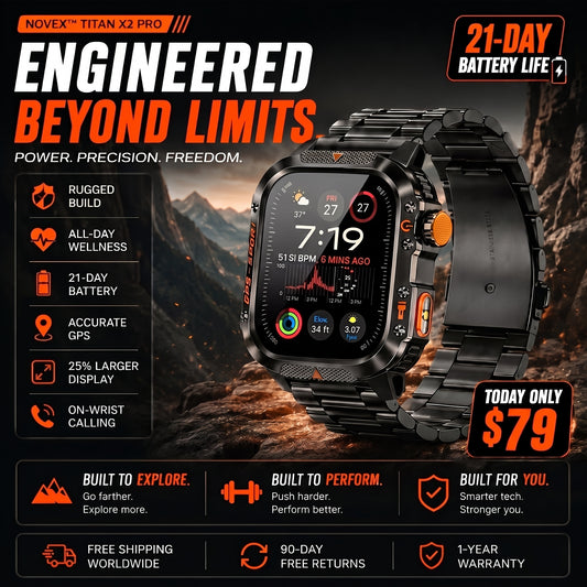 Novex™ Titan X2 Pro - Rugged GPS Smartwatch
