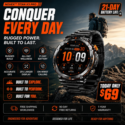 Novex™ Titan X3 Pro - Rugged GPS Smartwatch